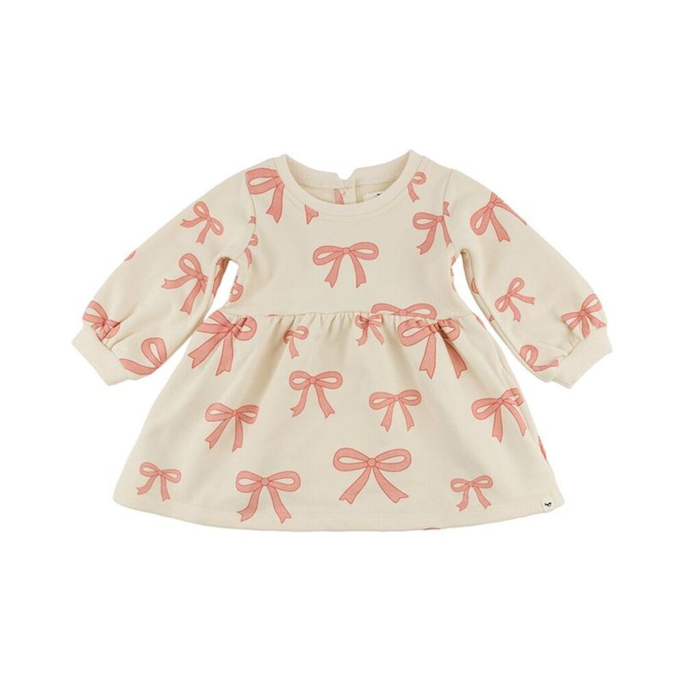 Oh Baby! Girls  Pink Bows French Terry Josephine Dress